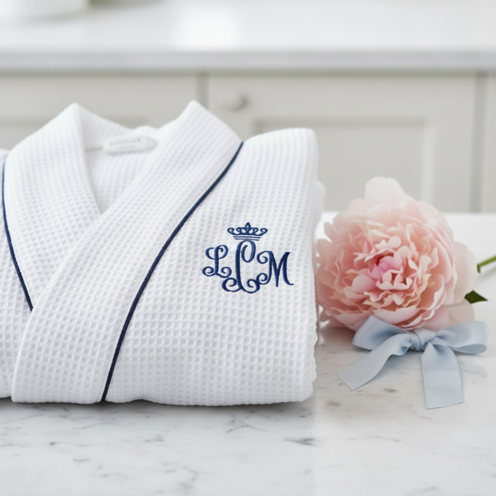 Lotus Linen – wholesale Robe – Women's – Knee-Length Waffle Robe for Women30