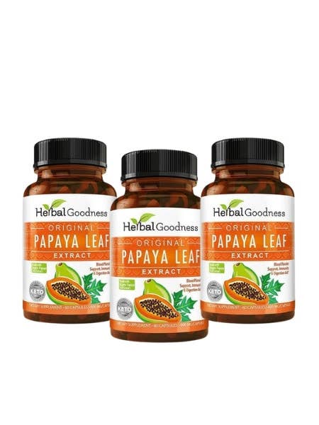 Papaya Leaf Extract - Capsules 600mg-10X Strength for wholesale by Herbal Goodness