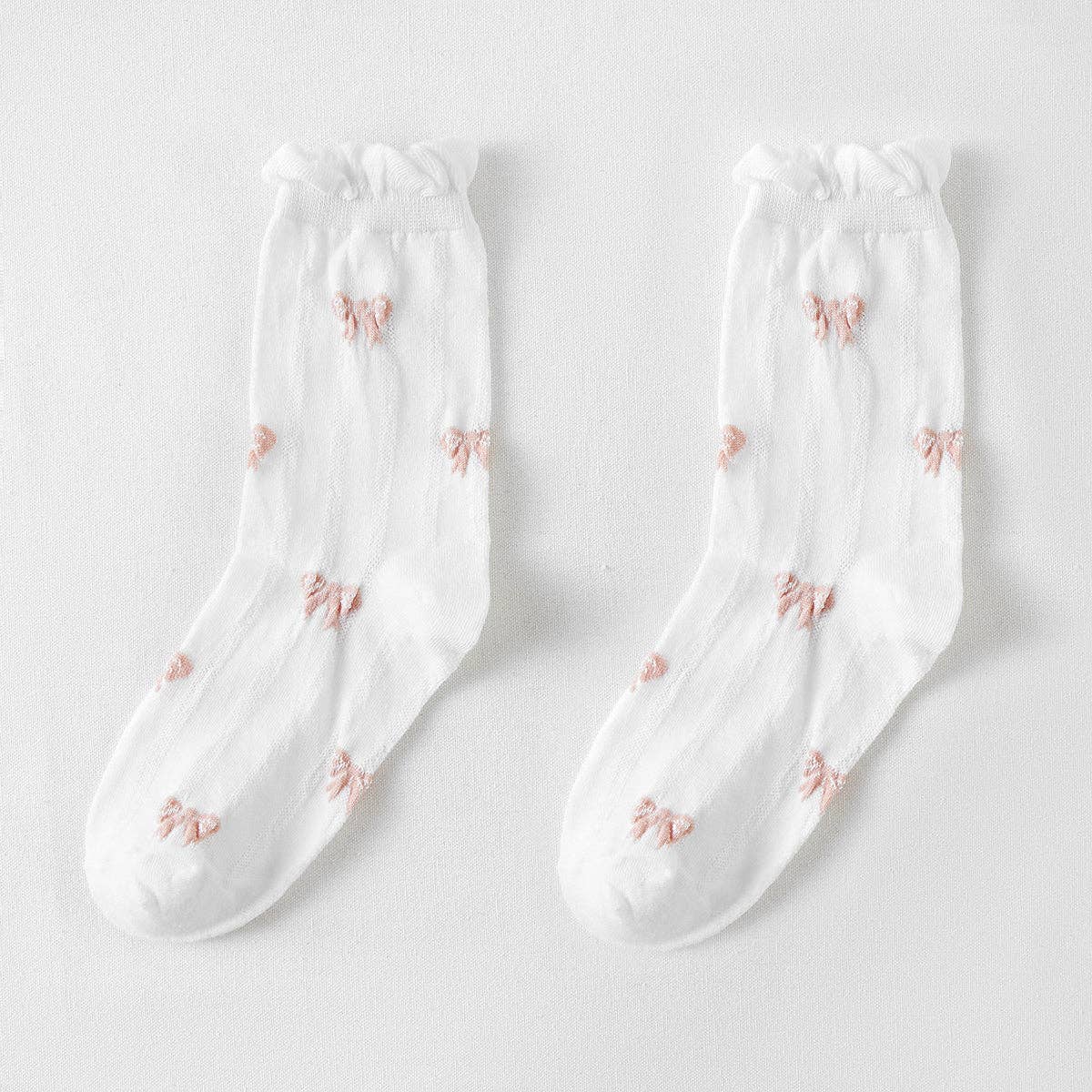 Funkyrel® Atzbranding Limited – Engroshandel Strømper - Dame – Rufia - hvide strømper med rullede kanter til kvinder6