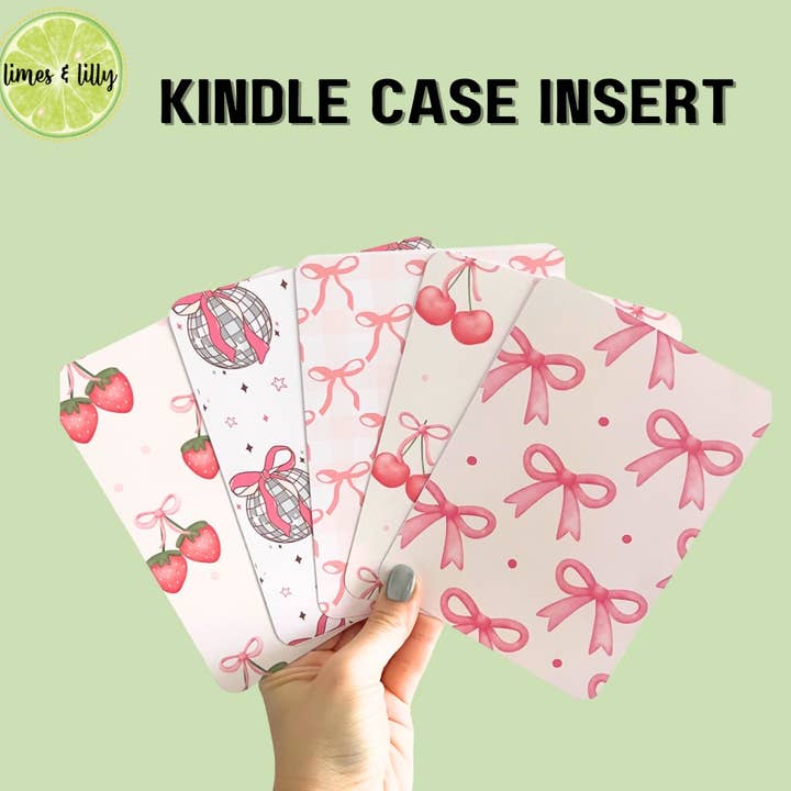 Insert Kindle pour étui transparent | Nœud coquette | Insert en carton | Cadeau pour les amateurs de livres | Liseuse | Accessoires Kindle | Produits dérivés de livres pour la vente par Limes & Lilly
