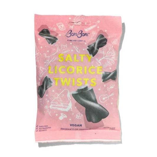 Sweetish- Swedish Candy Wholesale - Wholesale Gummy - BonBon's Salty Licorice Twists 150g