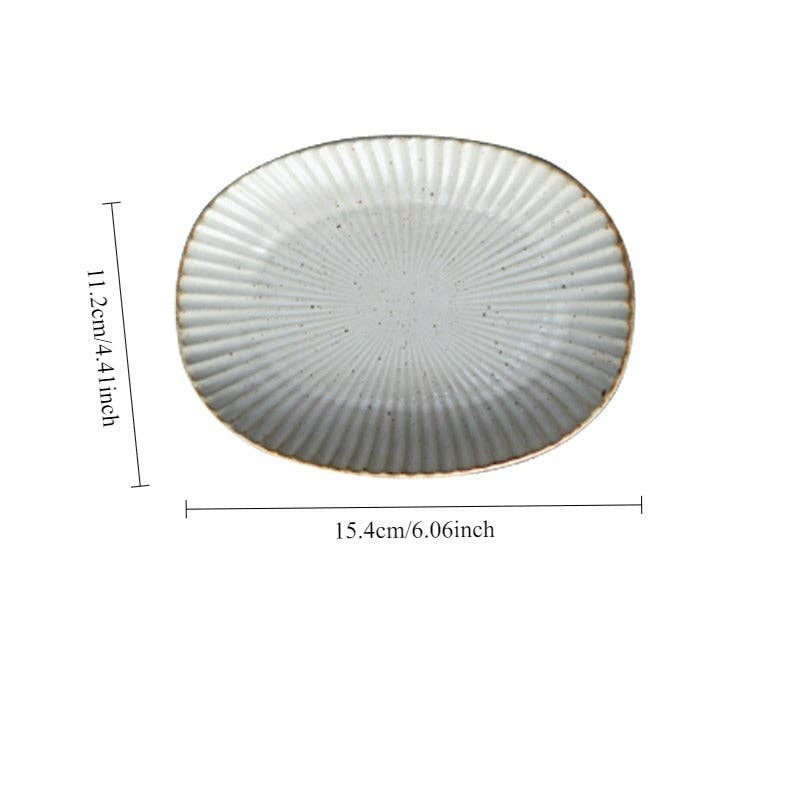Gohobi （We cover U.S. import duties） - Wholesale Dinner plate - Gohobi Handmade Ceramic Japanese Style Oval Plate0