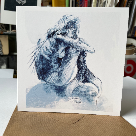 CreativeWithLine - Wholesale Everyday Greeting Card - Mermaid. Blank Card1