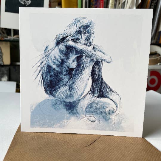 CreativeWithLine - Wholesale Everyday Greeting Card - Mermaid. Blank Card1