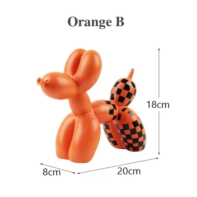 IVORE.GROUP (We cover All Import duty) – wholesale Decorative figurine – Grid Design Resin Balloon Dog Ornament5
