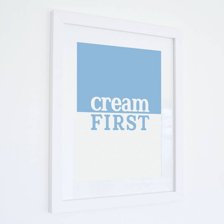 Cream First Typographic Print for wholesale by SeaKisses
