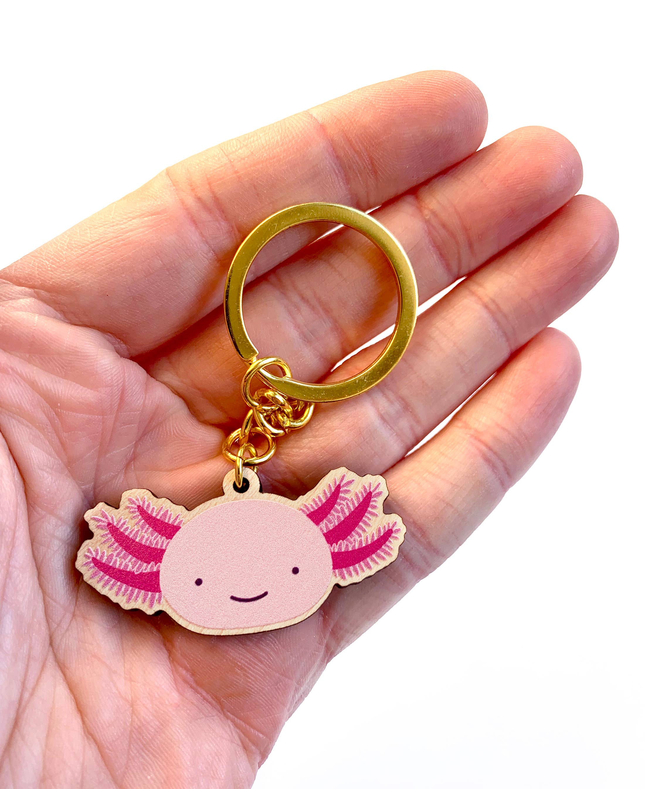 Tom Hardwick – wholesale Keychain – Unisex – Axolotl Wooden Key Ring2