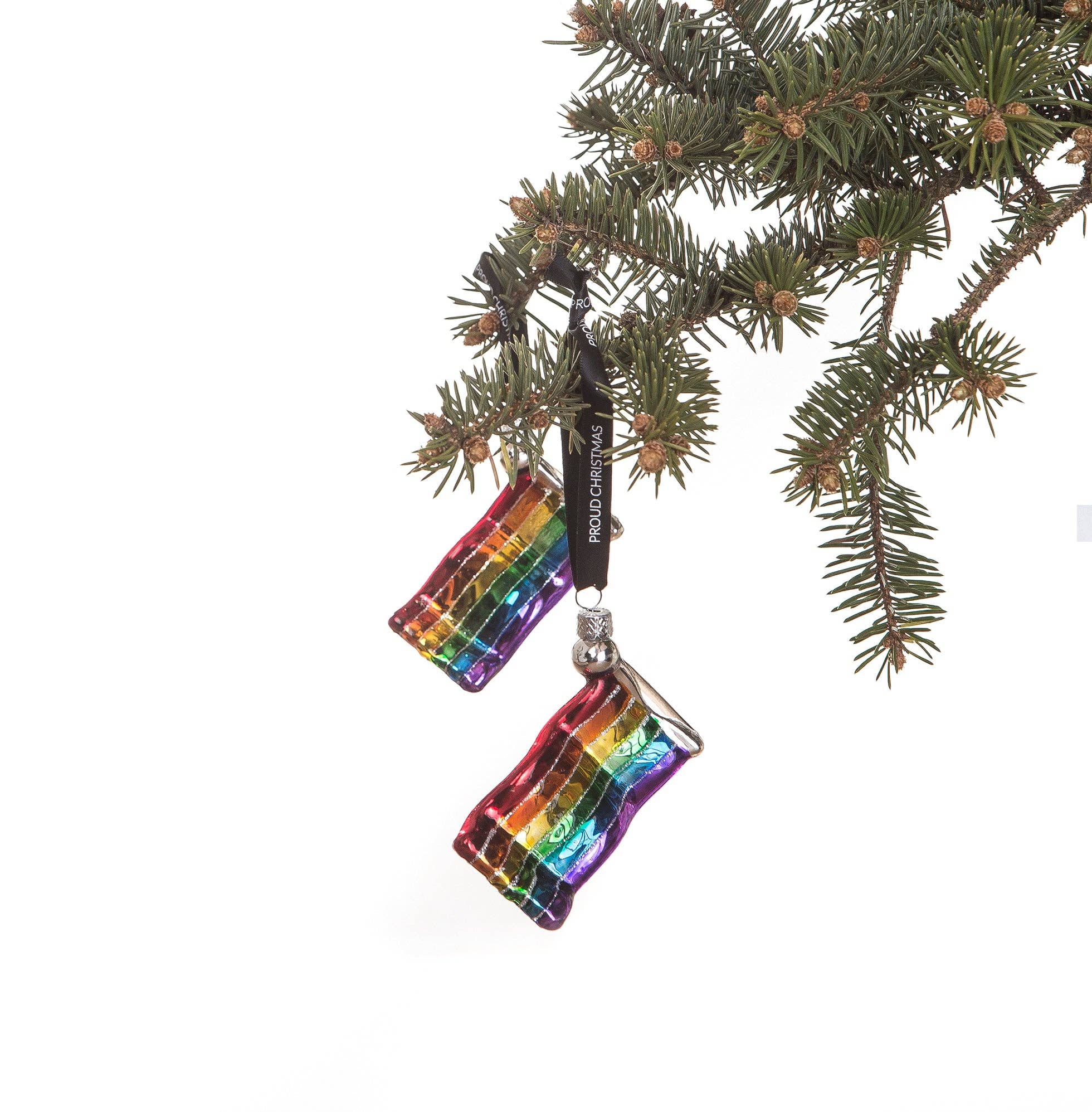 Proud Christmas - Wholesale Ornament - The rainbow flag with glitter3