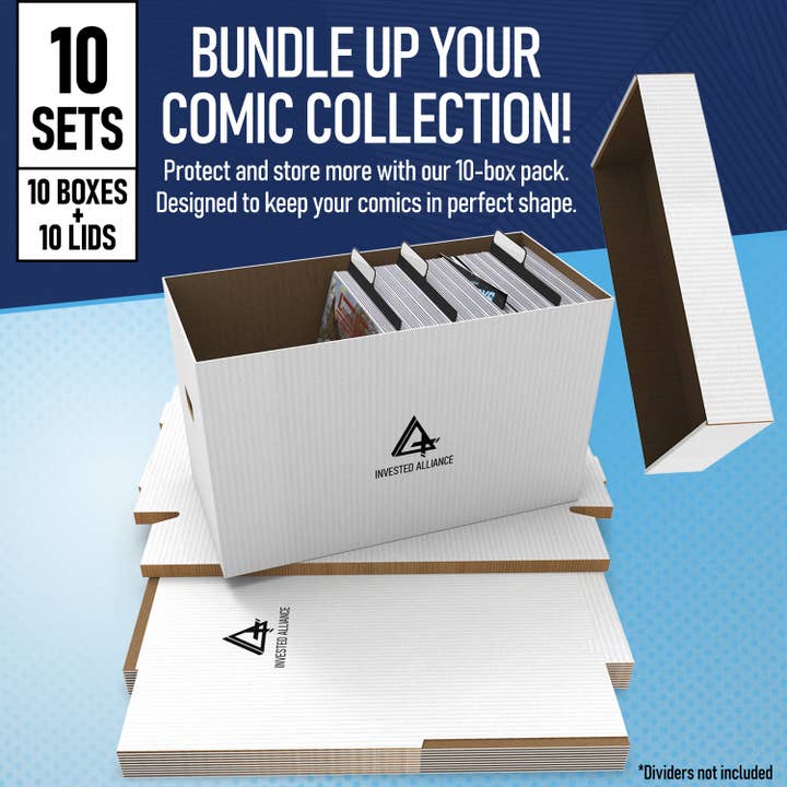 Invested Alliance LLC - Wholesale Storage Bin - Premium Comic Book Storage Boxes - 10 Pack2
