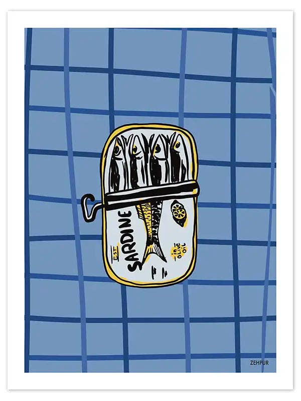 Affiche boîte sardines | Poster gastronomie pour la vente par Zehpur