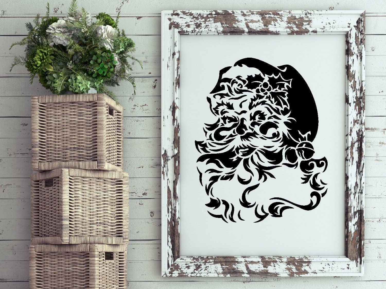 Barn Star Painting - Wholesale Stencil/Craft Die - Santa Face Head Stencil3