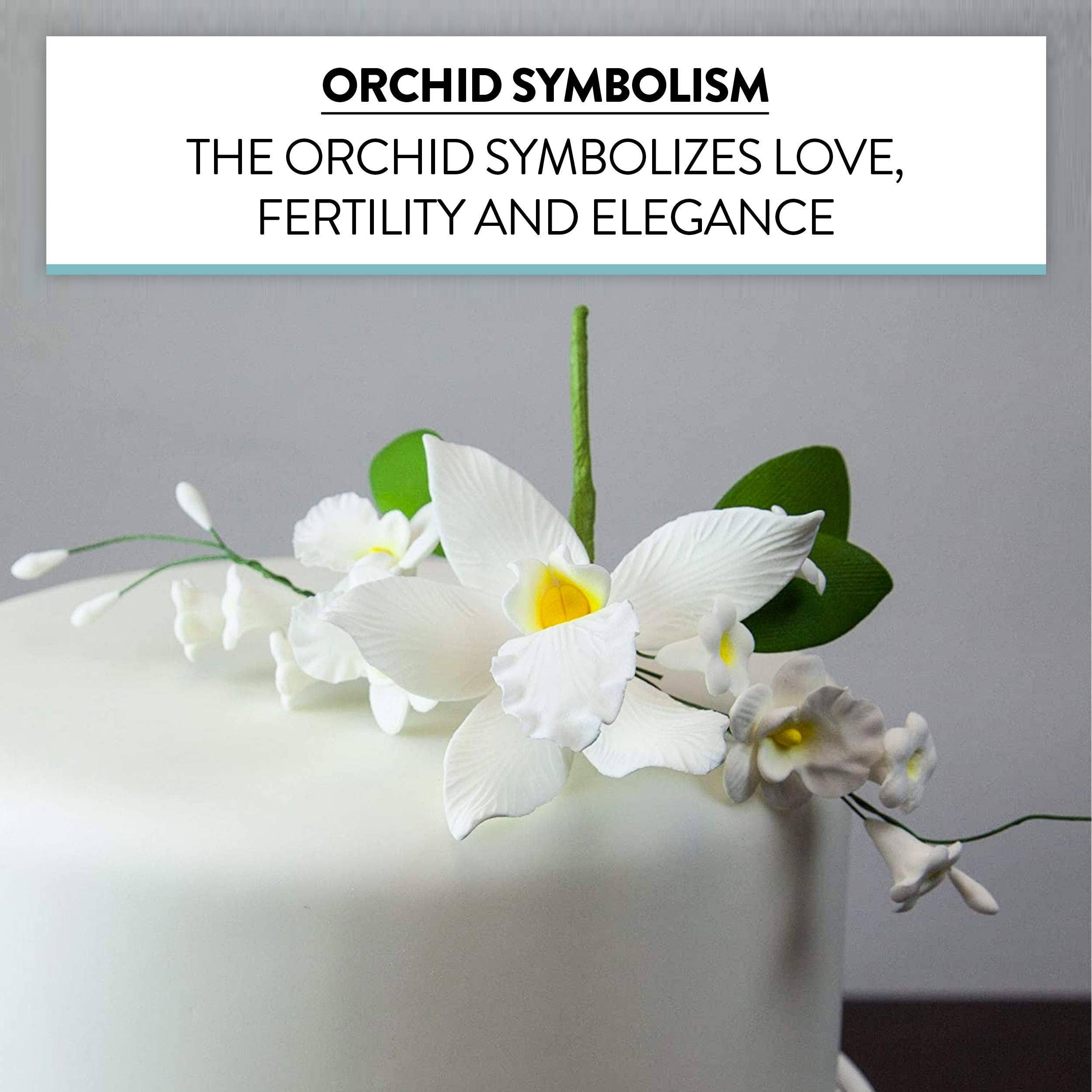 Global Sugar Art – wholesale Artificial flowers – Orchid Sugar Cake Flower Sprays, White Cymbidium Orchid Spray, by Global Sugar Art2