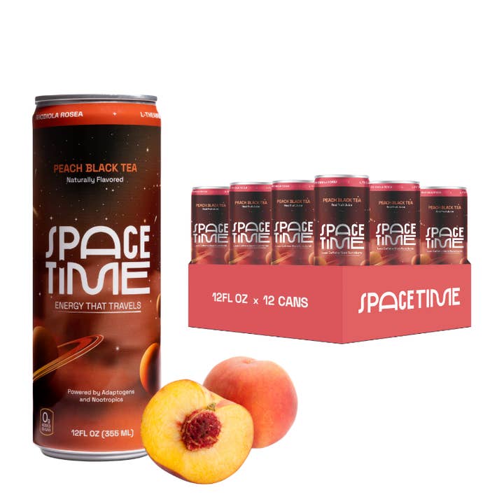 SpaceTime - Wholesale Soda/Carbonated Drink - PEACH TEA - (12 Pack)