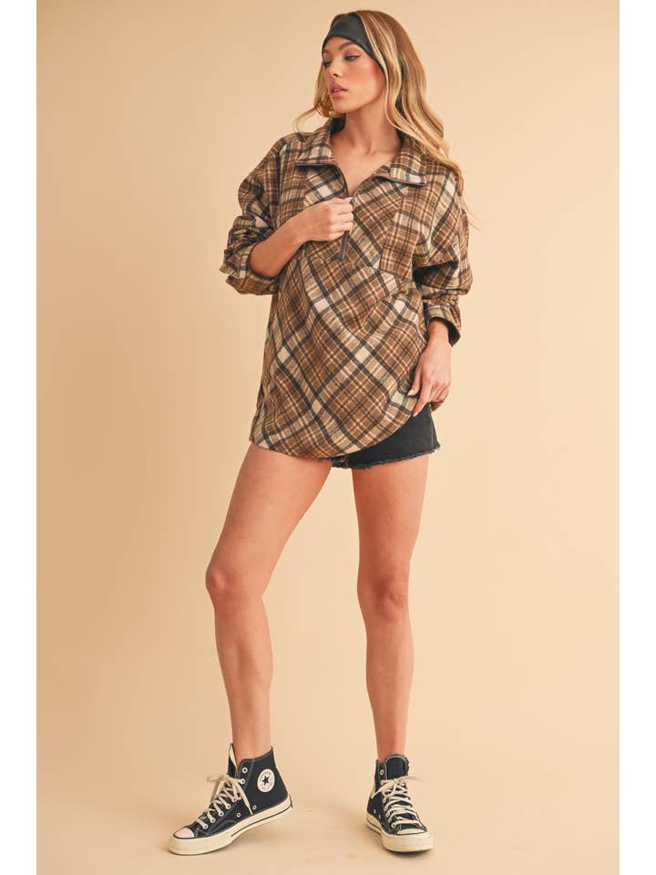 AEMI + CO - Wholesale Knit Top - Women's - 8421EK Mya Plaid Pullover16