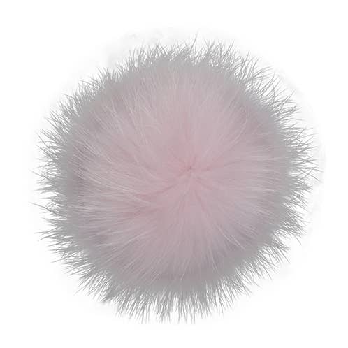 Real Raccoon Fur Pom Pom - Pure Petal Pink for wholesale by Lindo F