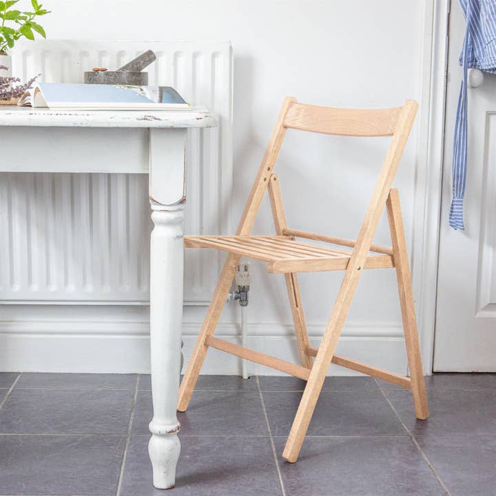 Rinkit Ltd - Wholesale Chair - Beech Wood Folding Chair - By Harbour Housewares