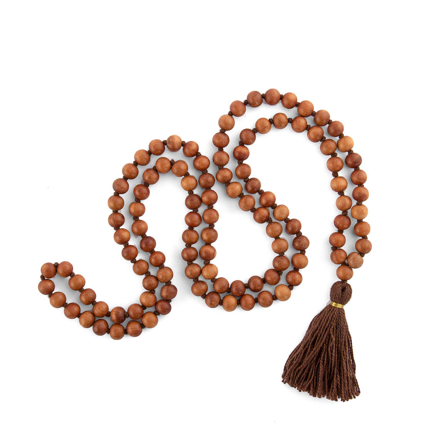 Bodynova - Wholesale Prayer Beads Necklace - Mala Yoga necklace with sandalwood scent, coloured tassel, 1082