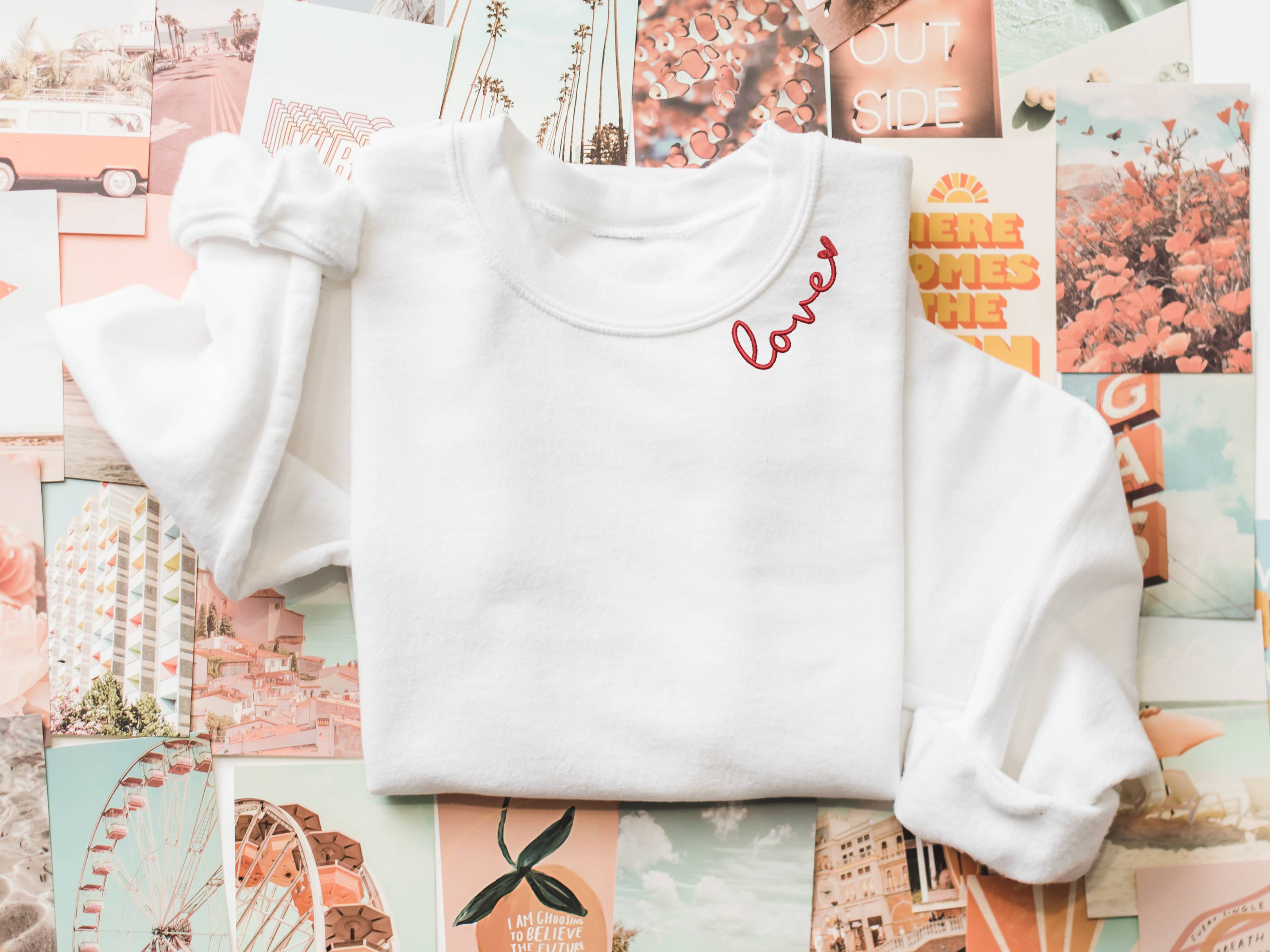 Bash - Wholesale Graphic Sweatshirt - Women's - Love Sweatshirt, Valentines Sweatshirt, Embroidered