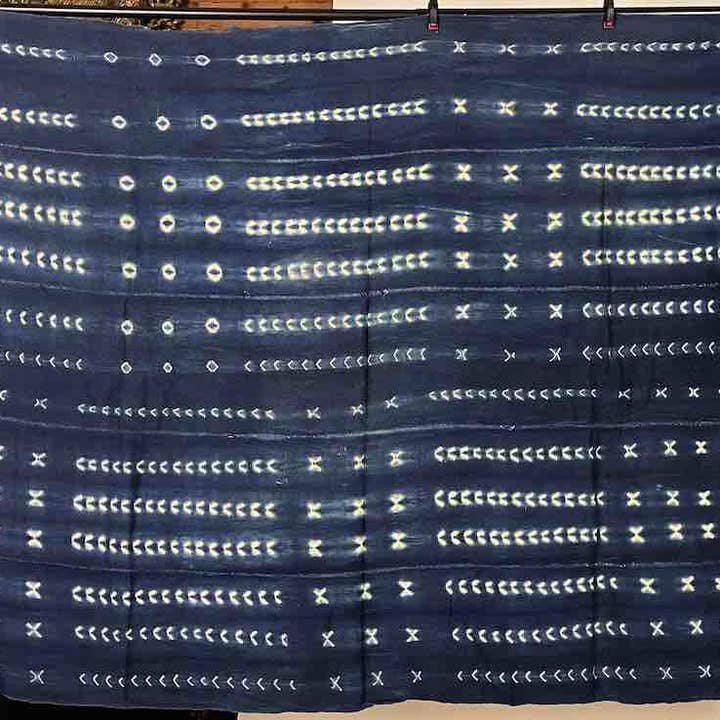 Vintage Mossi Indigo Textile "Wrapper" | 61 x 45" for wholesale by The Niger Bend