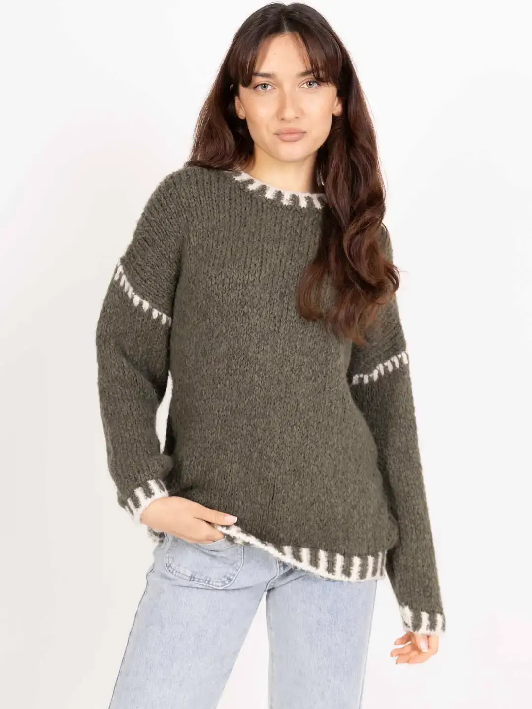 Pépouz' Paris - Wholesale Knit Sweater - Women's - Soft two-tone knit sweater PP25165