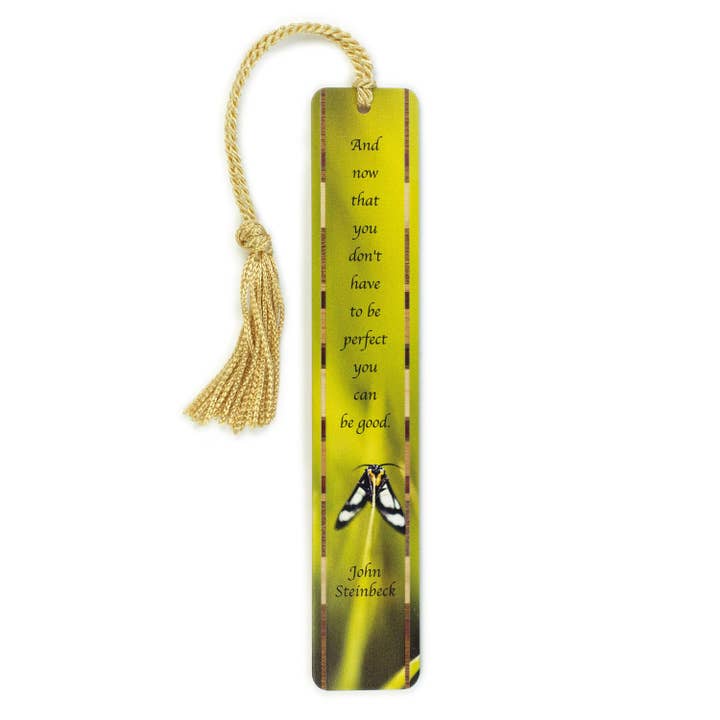 Handgemachtes Lesezeichen aus Holz mit inspirierendem Zitat von John Steinbeck für den Großhandel von Mitercraft