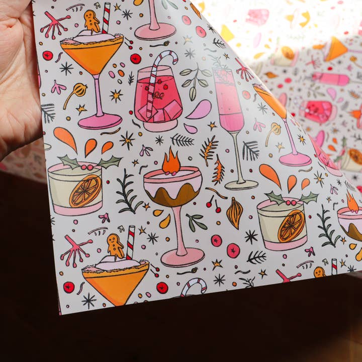 Freya Niamh - Wholesale Wrapping Paper Roll - Christmas Cocktails Christmas Wrapping Paper2
