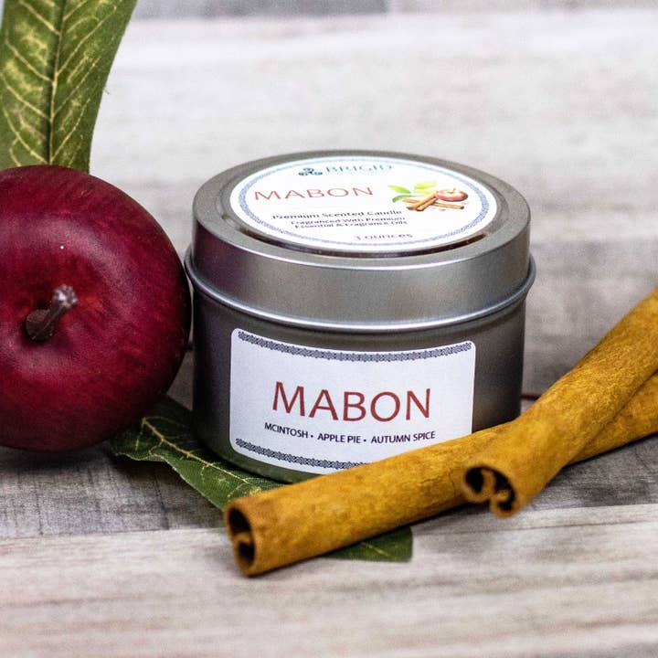 Mabon Soy Wax Candle - McIntosh Apple, Granny Smith, Apple Pie & Harvest Spices for wholesale by Brigid Trading Company