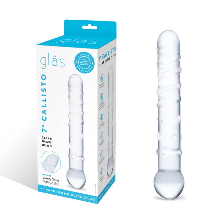 Lux Fetish Store - Wholesale Sex Toy - 7" Callisto Clear Glass Dildo