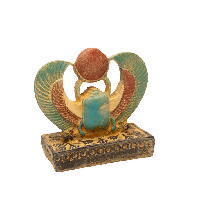 Discoveries, Inc. - Vendita all'ingrosso Statuette decorative - Statua di Scarabeo Alato - Colorata - 3,5" - Dio Egizio