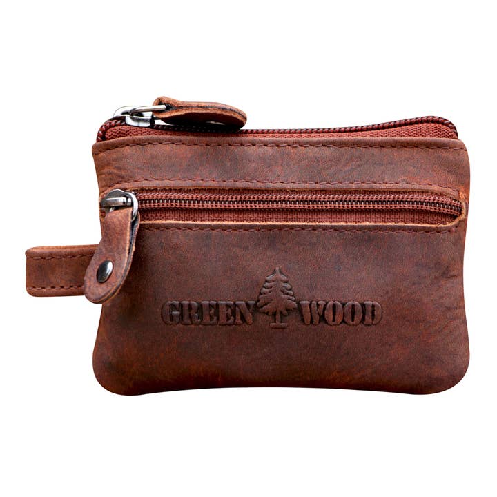 Veo leather keychain for men, small key bag with zipper, for women for wholesale by Greenwood
