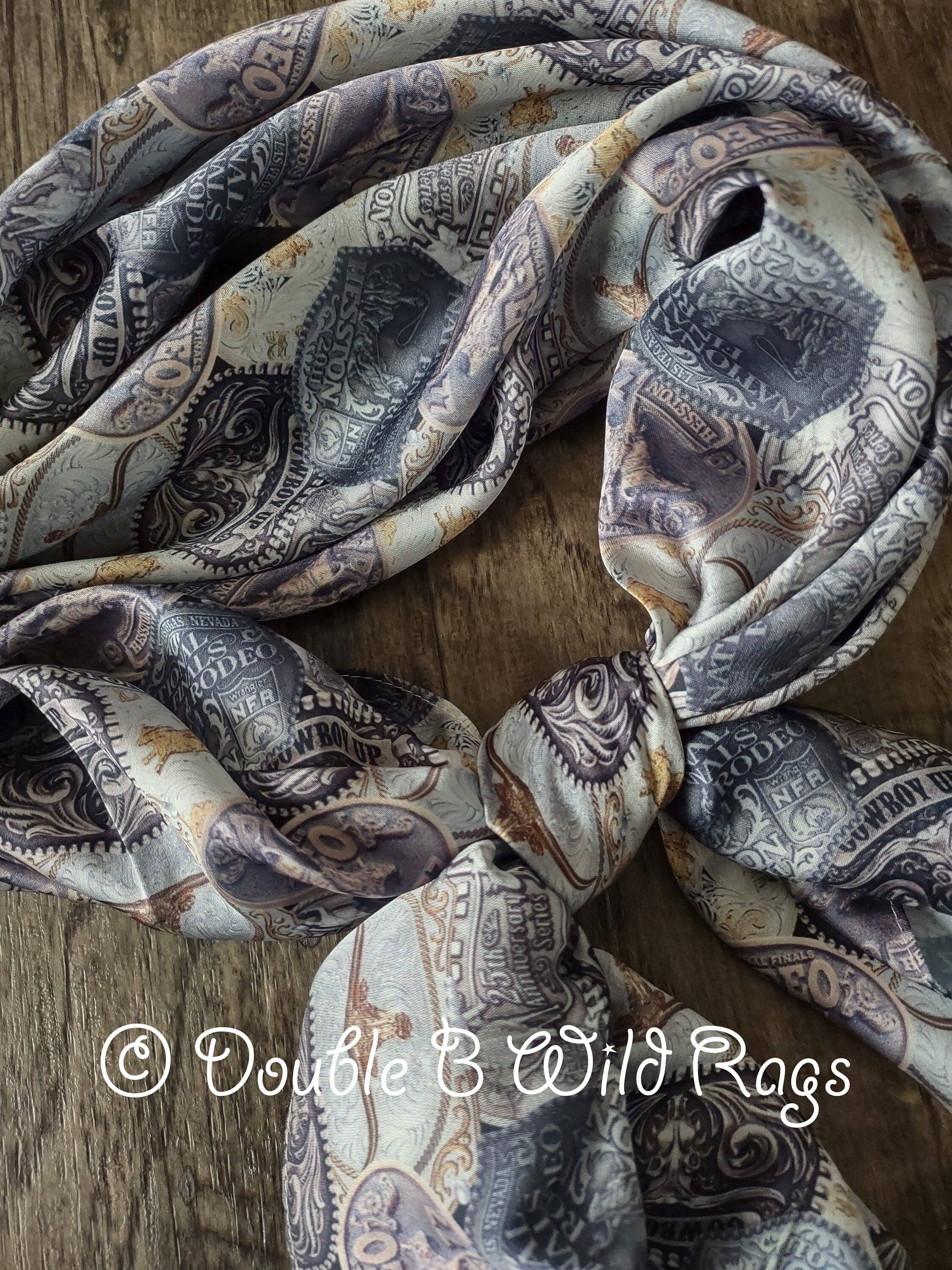 Double B Wild Rags - Venta al por mayor Bufanda - Mujer - Hebilla de cinturón de rodeo Wild Rag "Hey Champ" MISC 423 Pañuelo de cuello vaquero occidental por Double B Wild Rags4