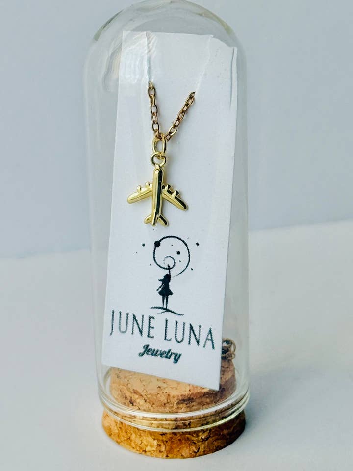 Airplane Charm ketting voor wholesale door June Luna Jewelry