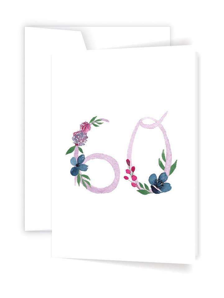 Floral 60 Greeting Card for wholesale by Ellen Walsh Designs
