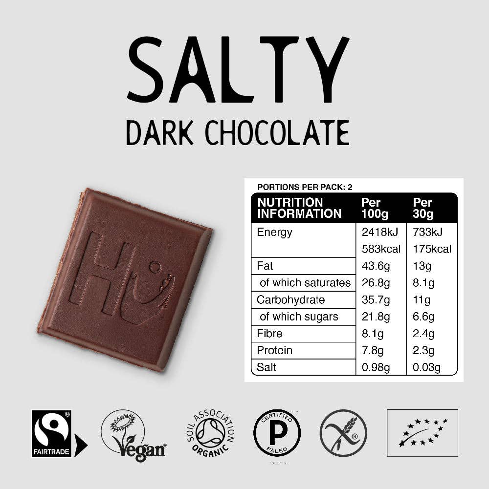 Hu – wholesale Chocolate bar – Hu Salty Dark Chocolate Bar - Box of 124