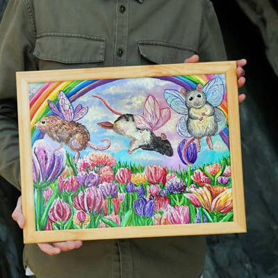Aquabun - Wholesale Art Print - Rat Fairies in Spring Print1