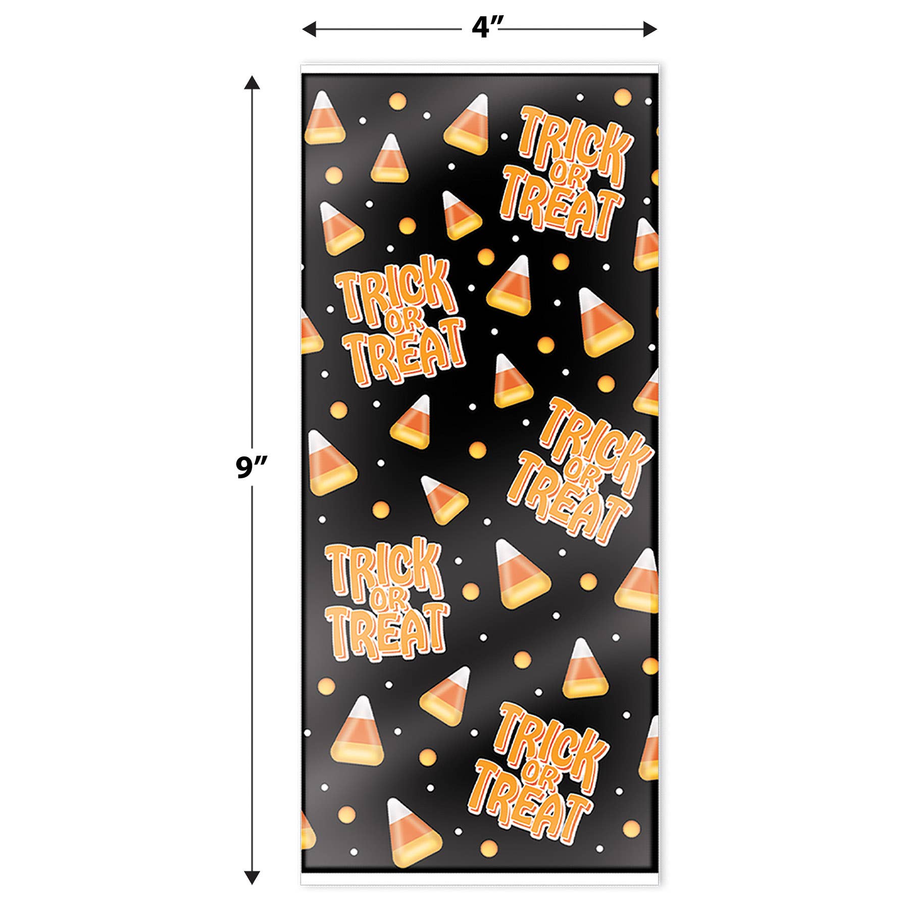 Beistle - Wholesale Favor Bags - Trick Or Treat Cello Bags, 25 per package, 4" x 9" x 2",4