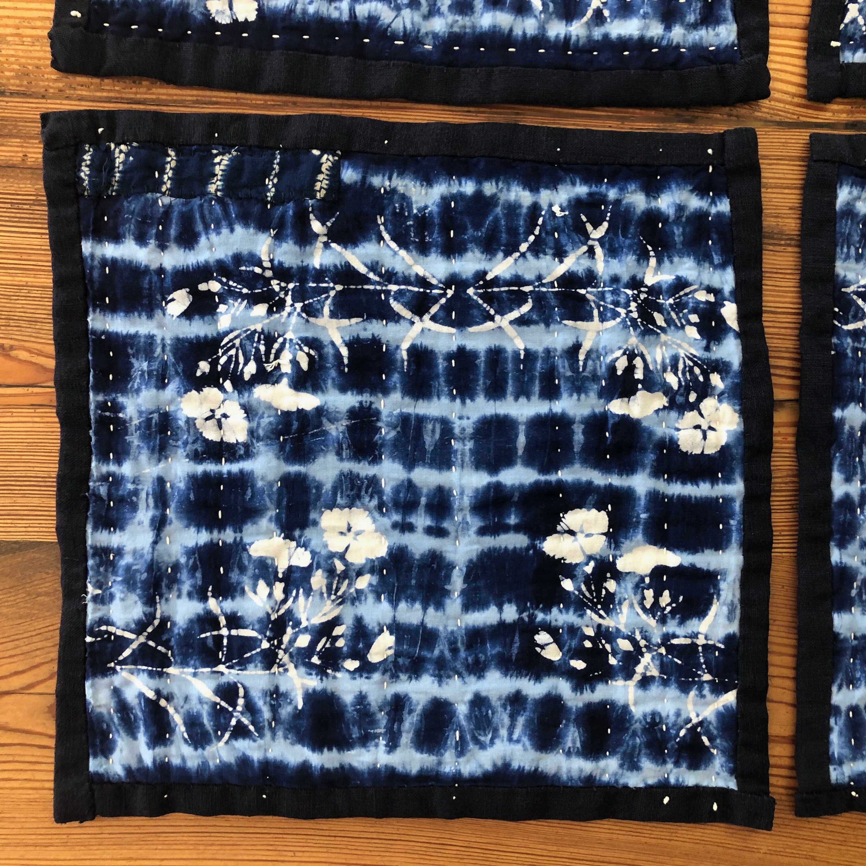 JoanR - Wholesale Placemat - Dianthus Shibori set van 4 Zokin Matten #48: Japanse Zokin Mat8