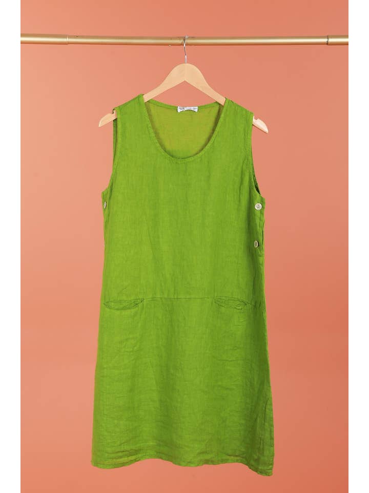 la maison des fibres naturelles – Großhandel Kleid – Damen – Ärmelloses Kleid aus 100 % Leinen, Modell 62551939