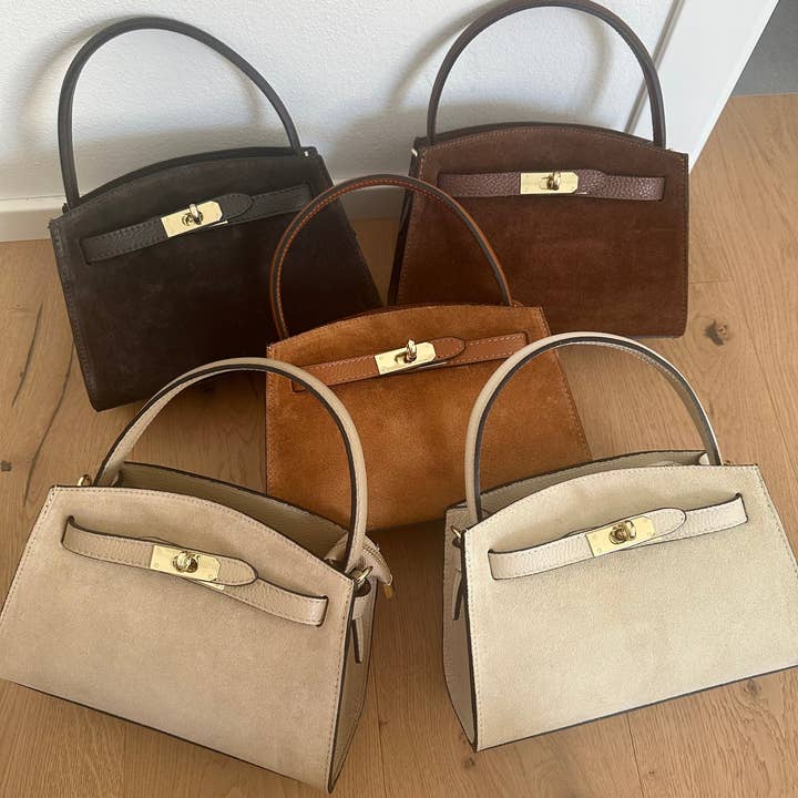 Zhade - Wholesale Top Handle Bag - Women's - AMELIA small- suede9