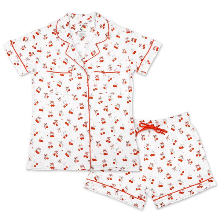 Bellabu Bear - Wholesale Sleepwear Set - Women's - Cherry On Top Bamboo Women's Pajama Short Set