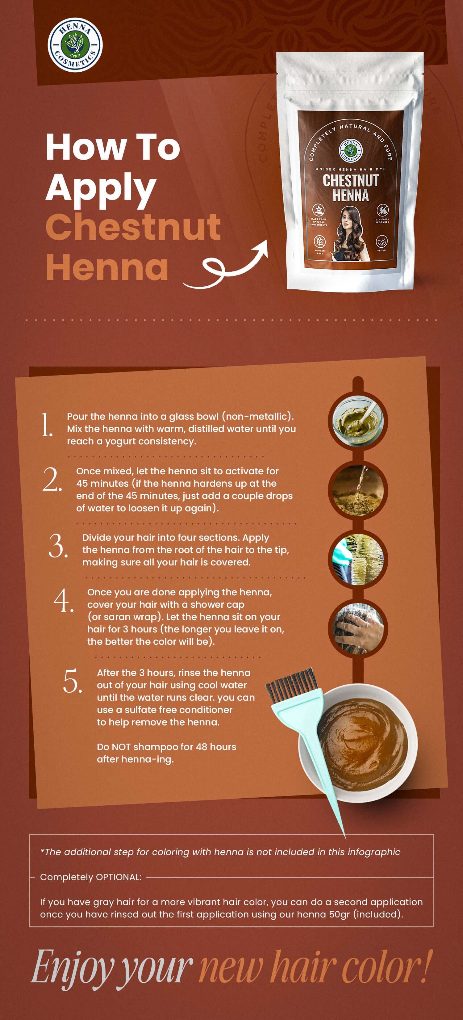 Henna Cosmetics Cypri - Wholesale Hair Dye - Natural Hair Dye  Mixes | 200 Grams (7.05 oz.) + 50 Grams (1.76 oz.) of Pure Henna | 100% Natural Hair Coloring4