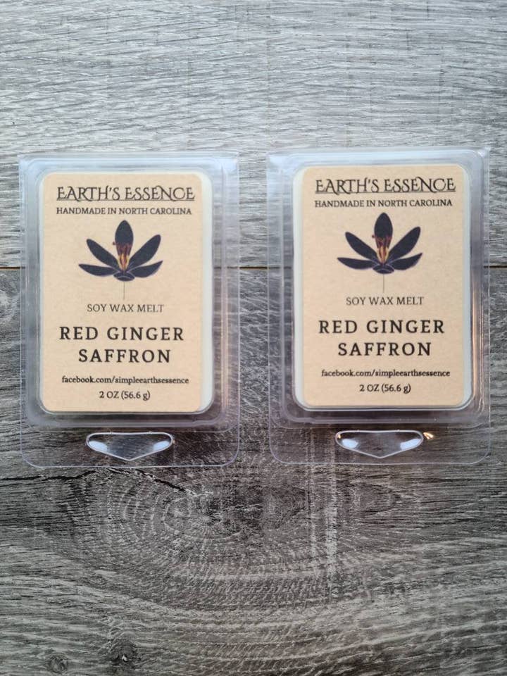 Rode Gember Saffraan 2 oz Sojawas Smeltblokjes voor wholesale door Earth's Essence