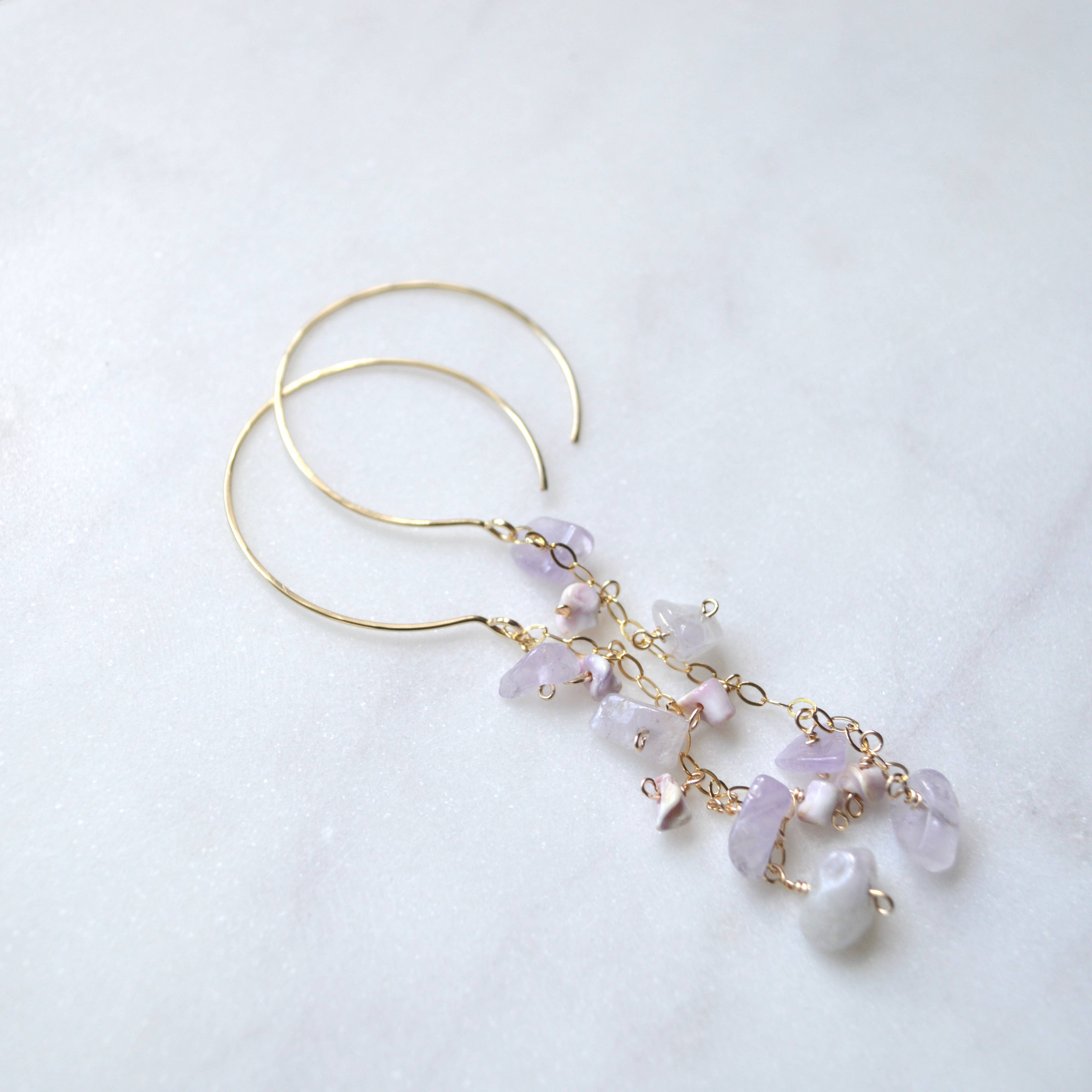 Salty But Sweet - Wholesale Dangle Earrings - Dangling Amethyst Earrings1