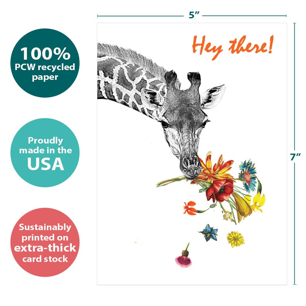 Tree-Free Greetings - Wholesale Everyday Greeting Card - Checking In Giraffe Support & Encouragement 146353