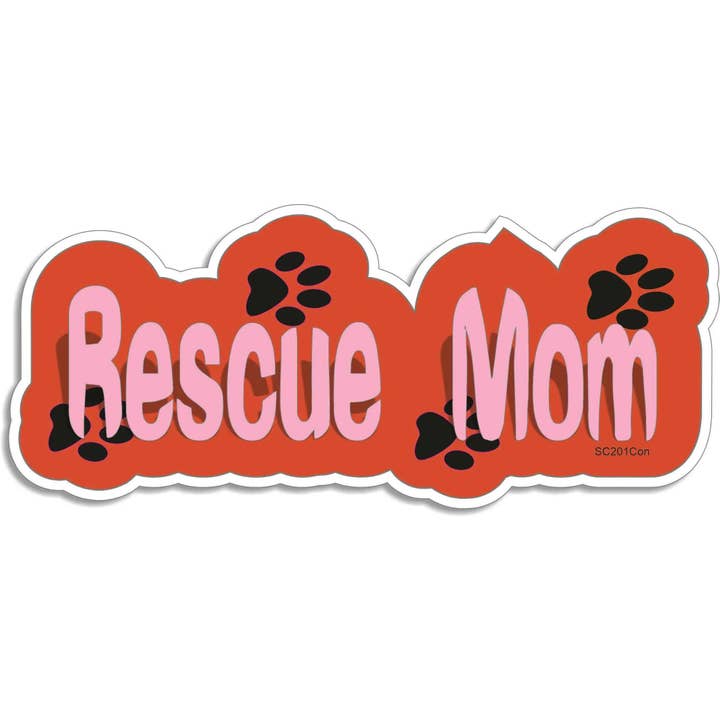Rescue Mom - Contoured Inspirational Dog Bumper Sticker/Sticker Sets for wholesale by Humper Bumper