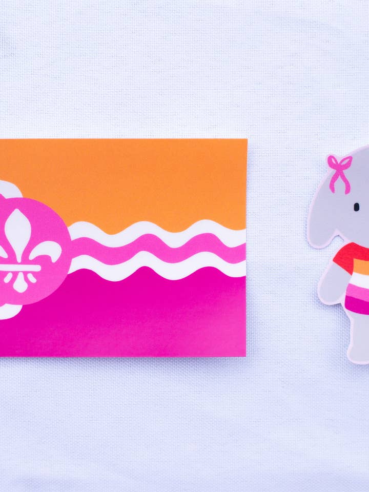 Lesbian Saint Louis Pride Flag Sticker for wholesale by Clem & Co.