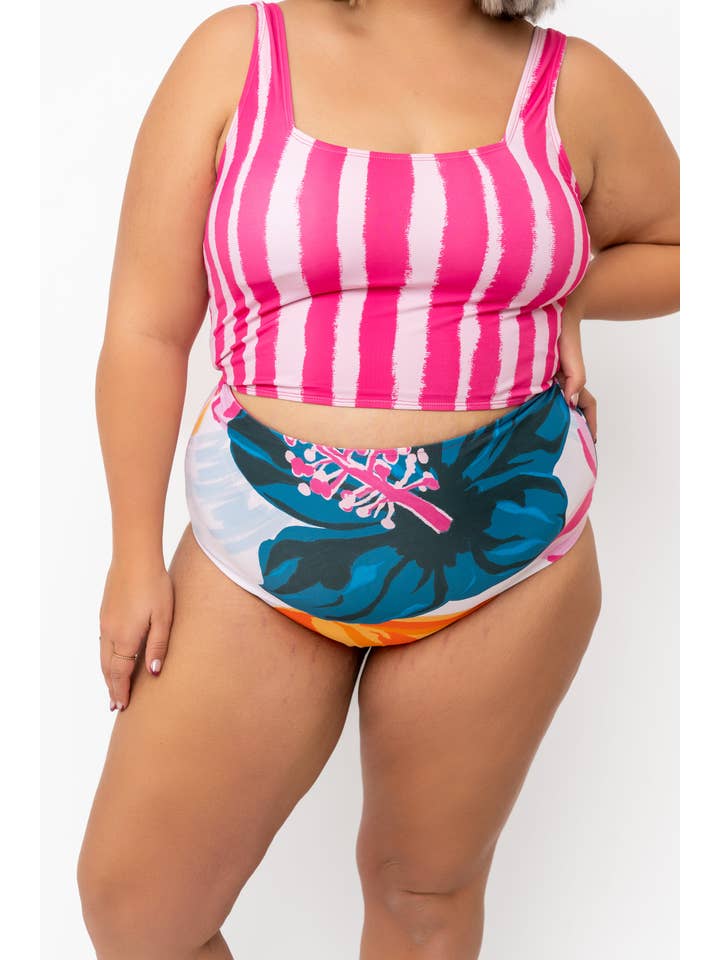 Coral Reef Swim - Wholesale Swim Bottoms - Women's - Floral Fusion/Hibiscus Reversible Midi Swim Bottoms11