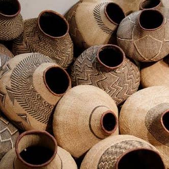 kanju Interiors - Vente Paniers - Panier Binga Nongo tissé, motifs variés2