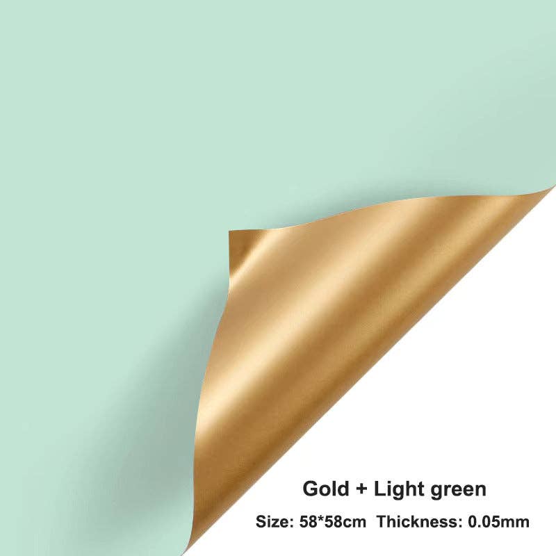 Elegant Design Supply - Vendita all'ingrosso Rotoli di carta da regalo - Carta da regalo impermeabile dorata bifacciale per fiori (20 fogli)2