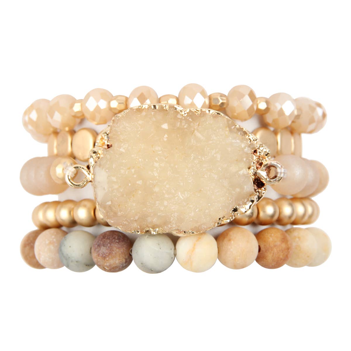 MYS Wholesale Inc - Wholesale Charm/Dangle Bracelet - Druzy Charm Mixed Bracelet Set7
